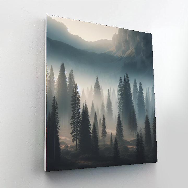 Misty Mountain Morning Calm Painting By Numbers Kit