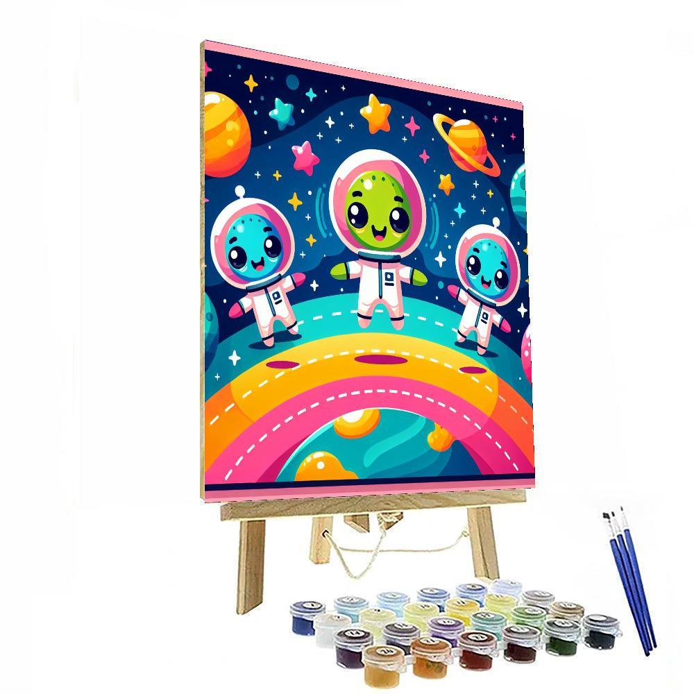 Space Adventure With Friendly Aliens Paint By Color