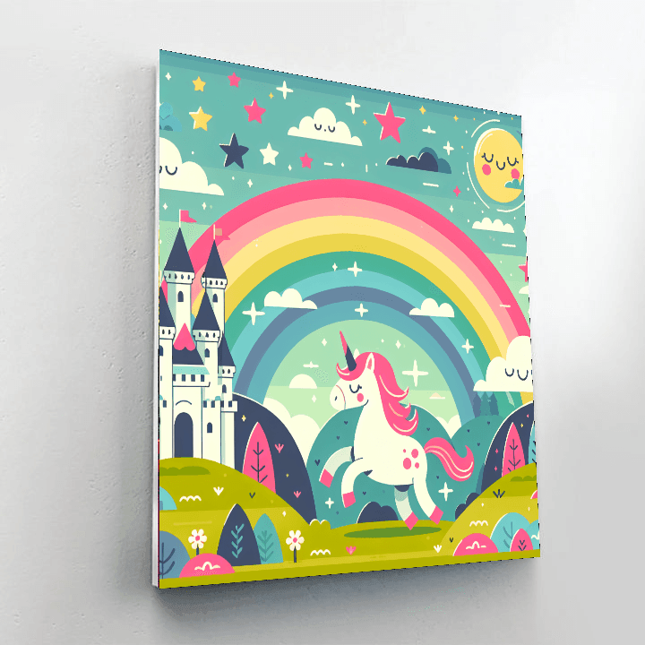 Magical Rainbow Kingdom Painting By Numbers Kit