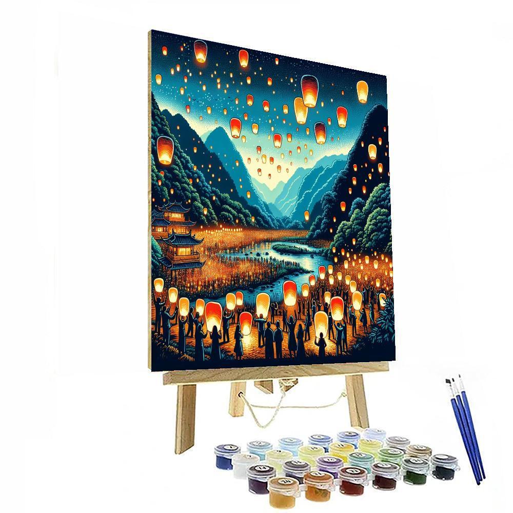 Lantern Festival - Pingxi, Taiwan DIY Paint By Numbers