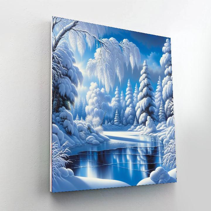 Tranquil Winter Reflections Paint By Numbers Art