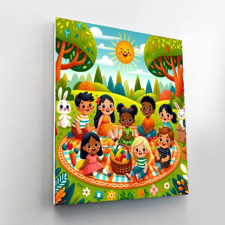 Joyful Picnic Fun Paint By Numbers Art