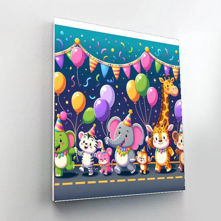 Festive Animal Parade Paint By Number