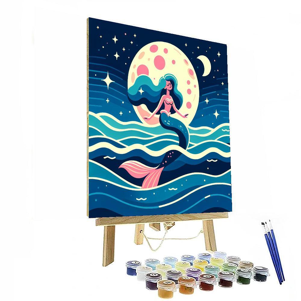 Moonlit Mermaid Dreams Numbered Painting Kits