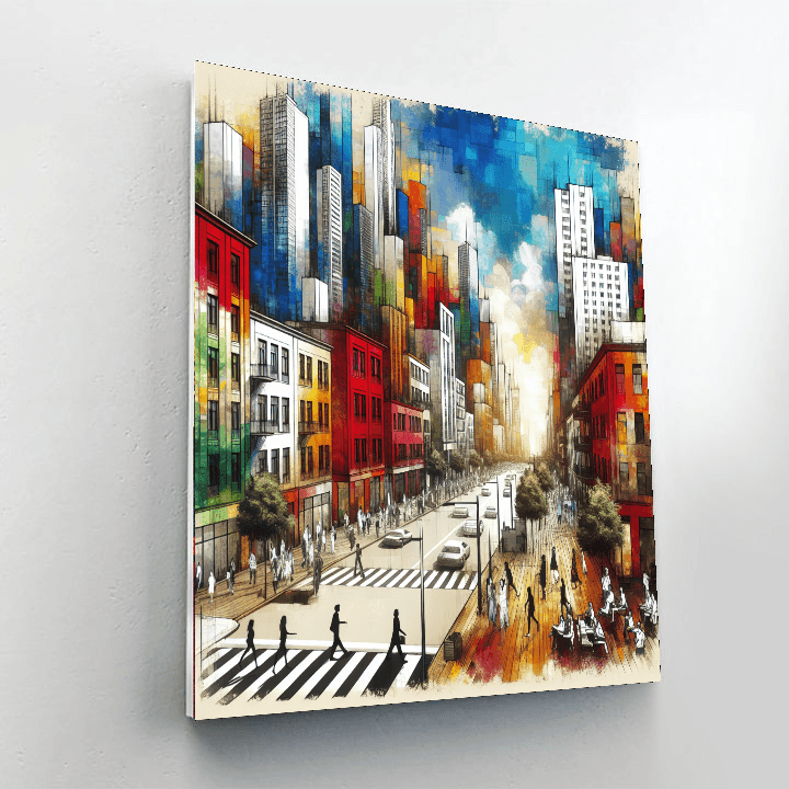 Lively City Streets Paint By Numbers