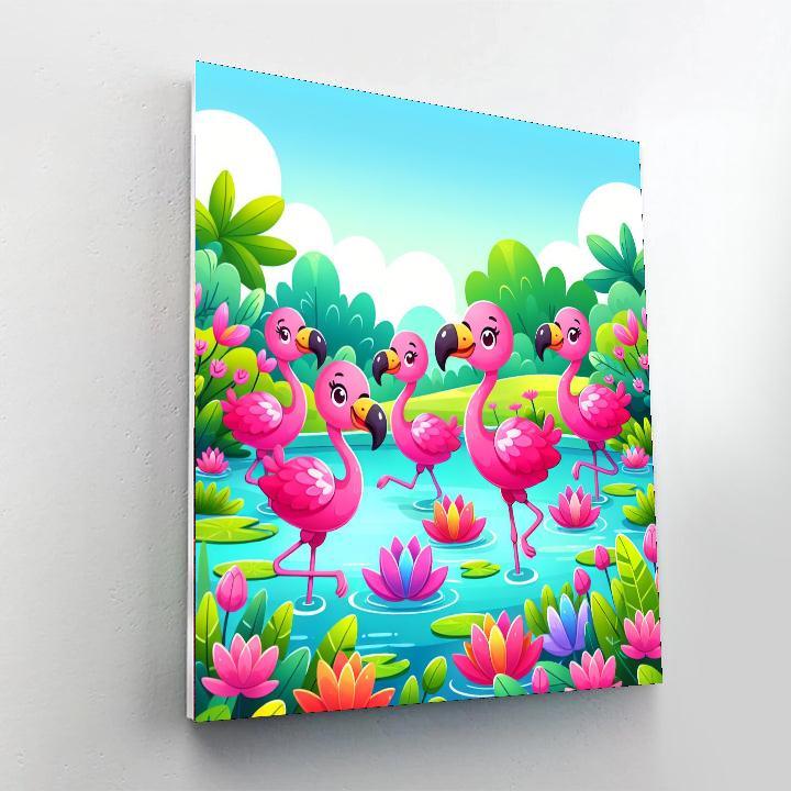 Funky Flamingo Fiesta Paint By Number