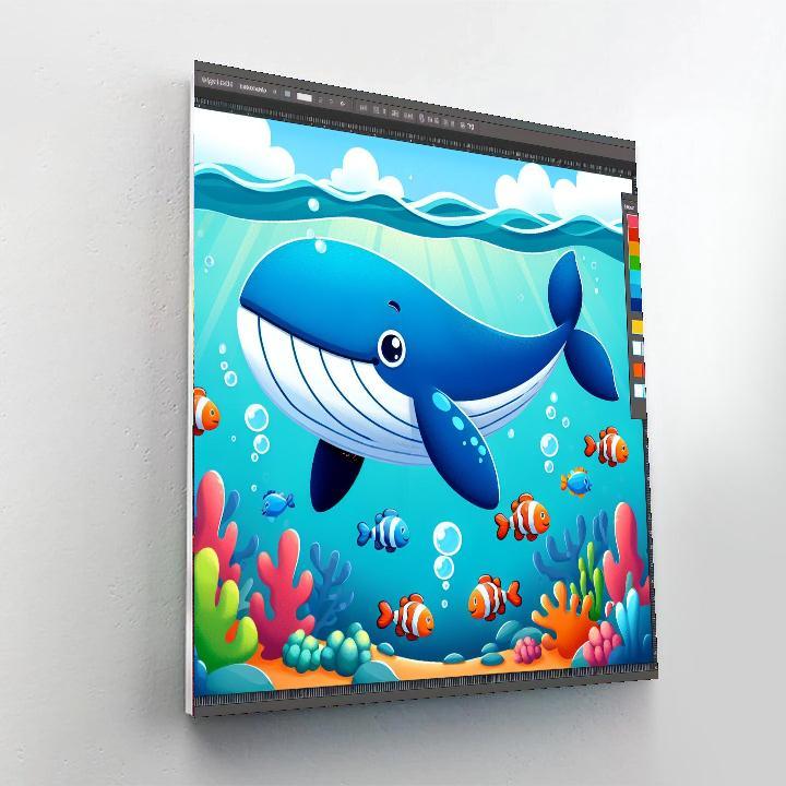 Ocean Voyage With Friendly Whales Paint By Numbers Art