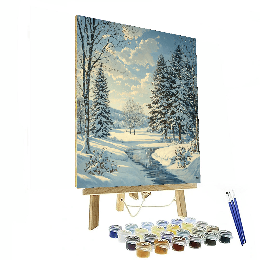 Caspar David Friedrich Inspired Frosty Winter Wonderland - DIY Painting By Numbers Kit