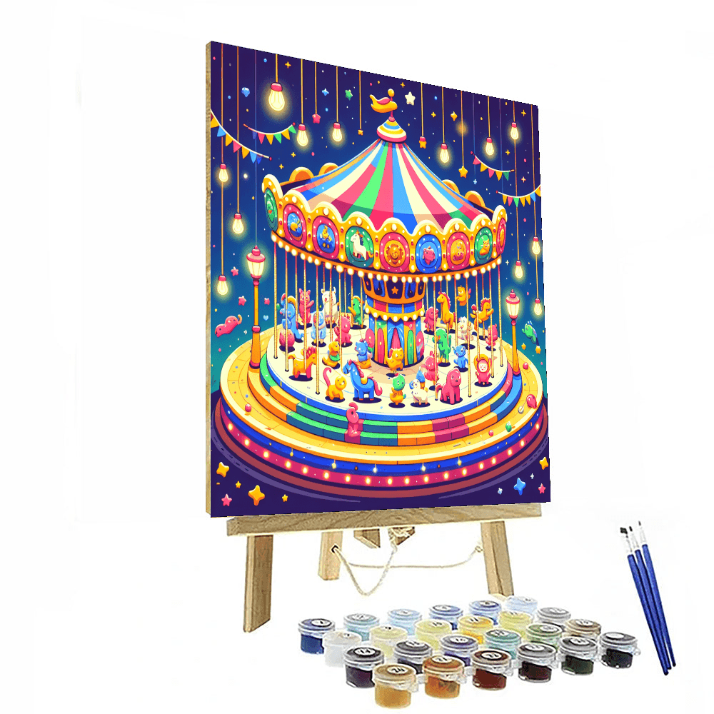 Magical Circus Carousel Number Painting