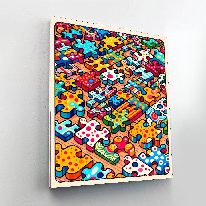 Jolly Jigsaw World Paint By Numbers Art