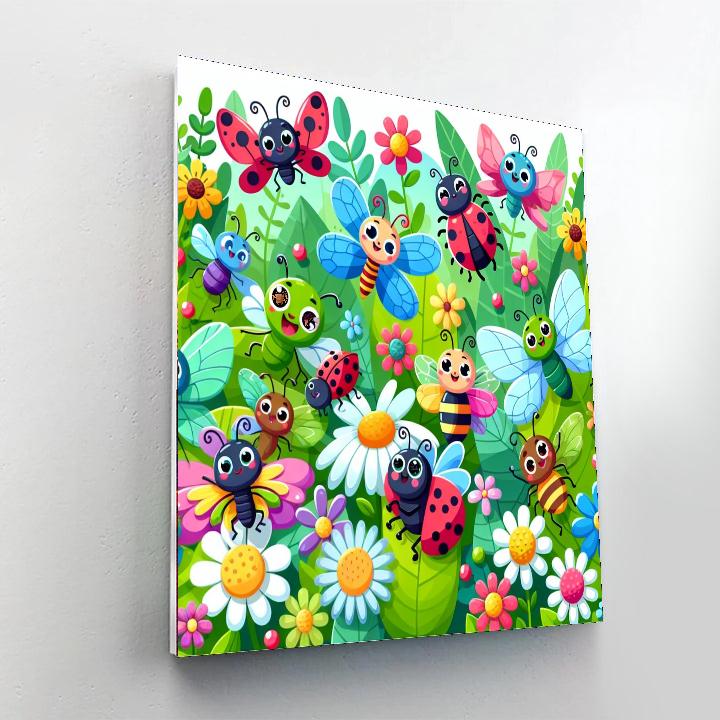 Colorful Insect Kingdom Number Painting