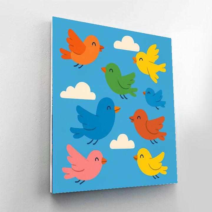Gliding Birds DIY Paint By Numbers