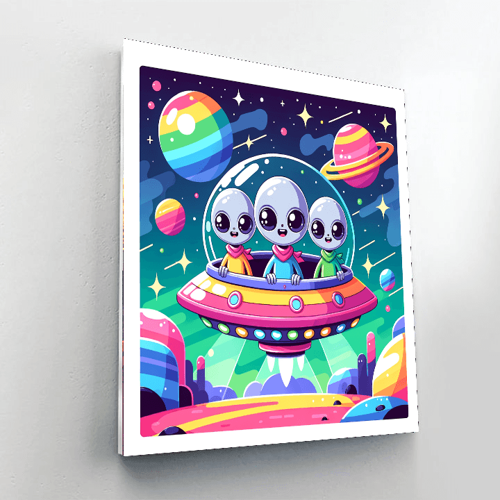 Friendly Alien Visit DIY Paint By Numbers