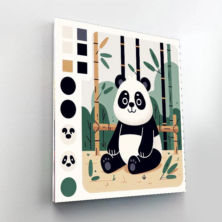 Charming Little Panda Number Painting