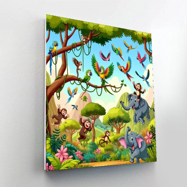 Joyful Journey Through The Jungle Paint By Numbers