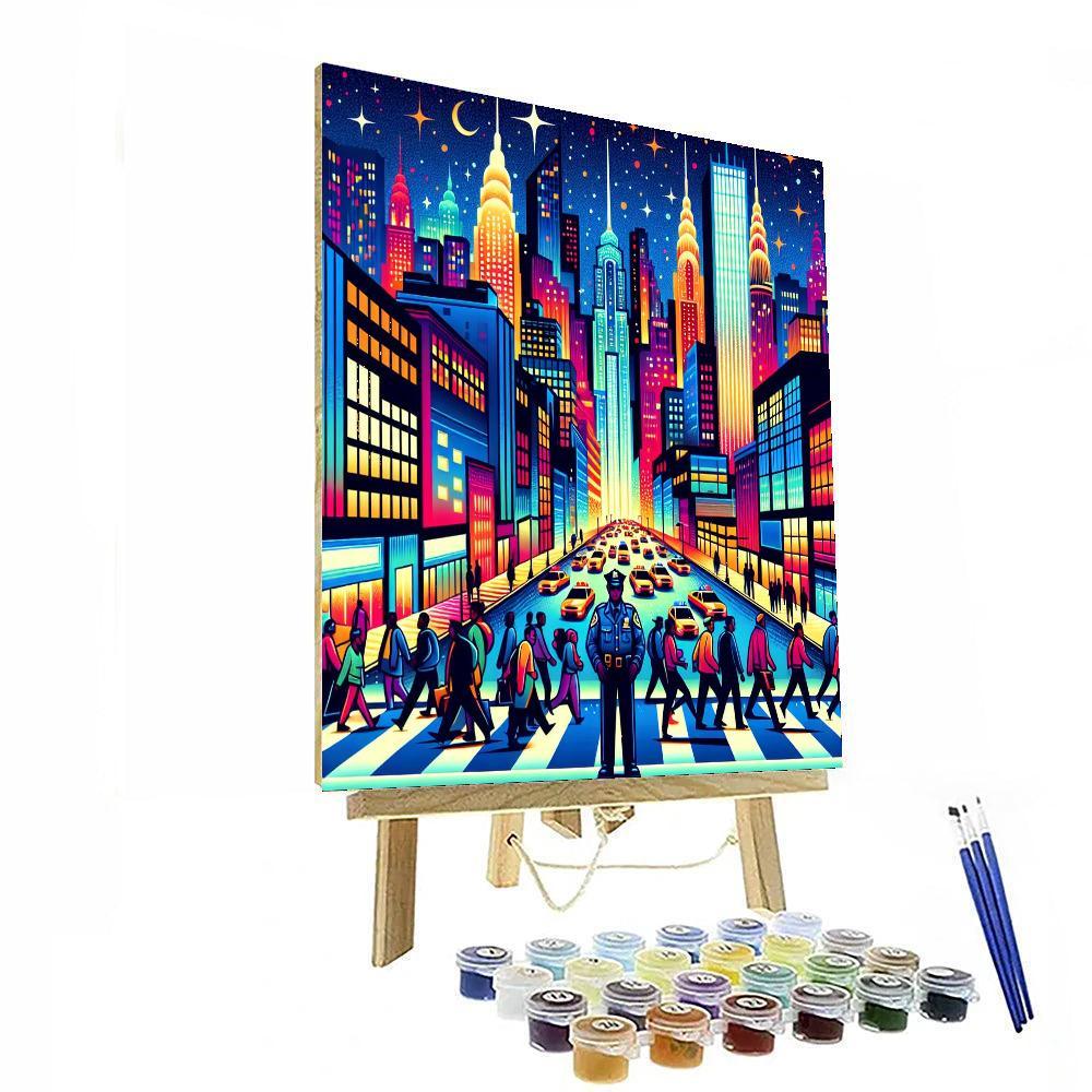 Vibrant City Nightscape Numbered Painting Kits
