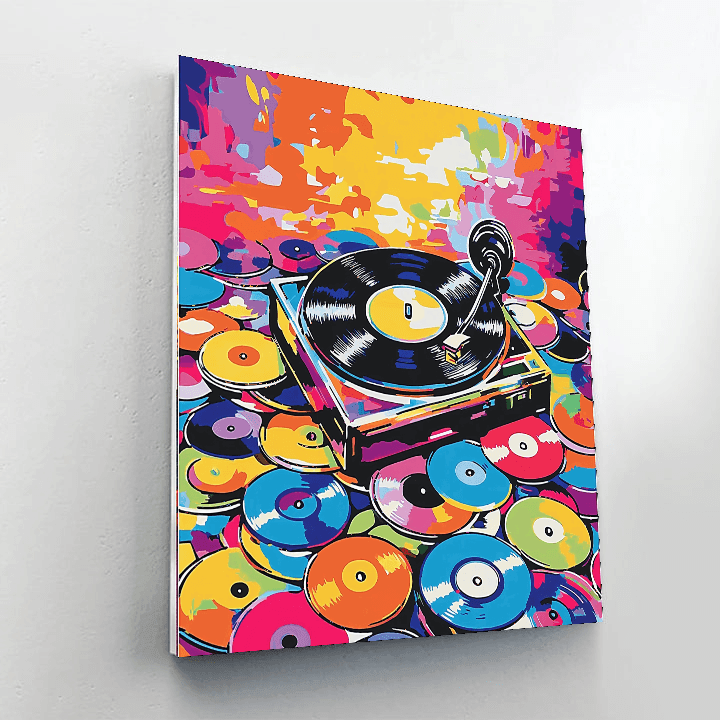 Andy Warhol Inspired Retro Record Player  Paint By Color