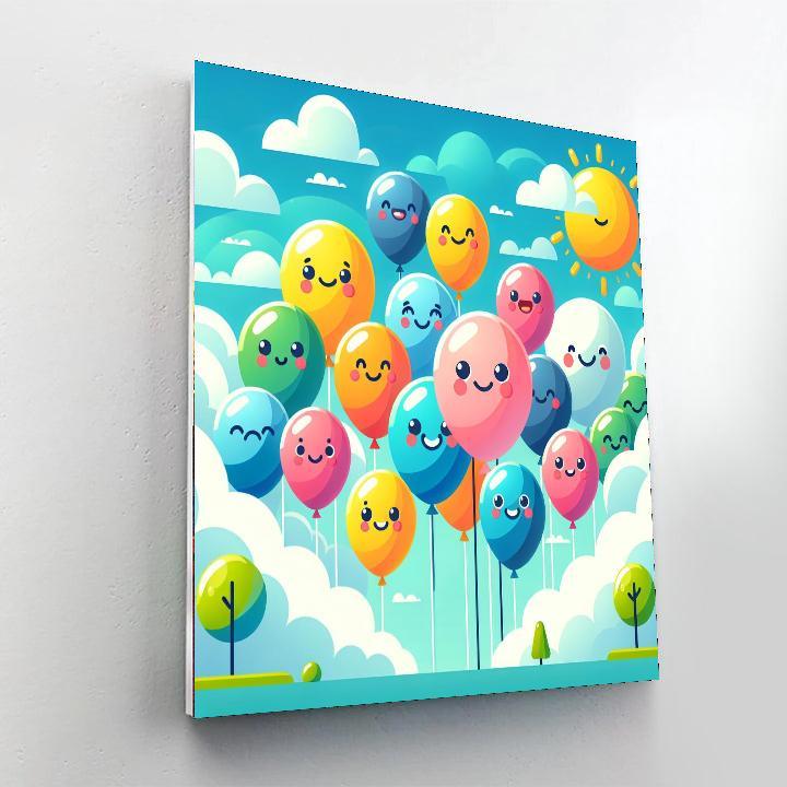 Bouncing Balloon Friends Number Painting