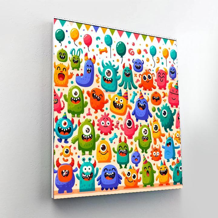Silly Monster Gathering Paint By Numbers Art