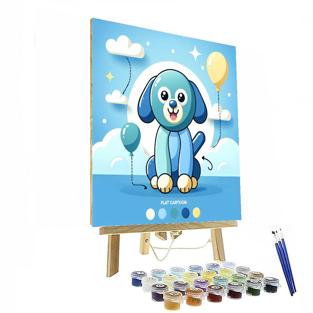 Bright Balloon Dog Number Painting