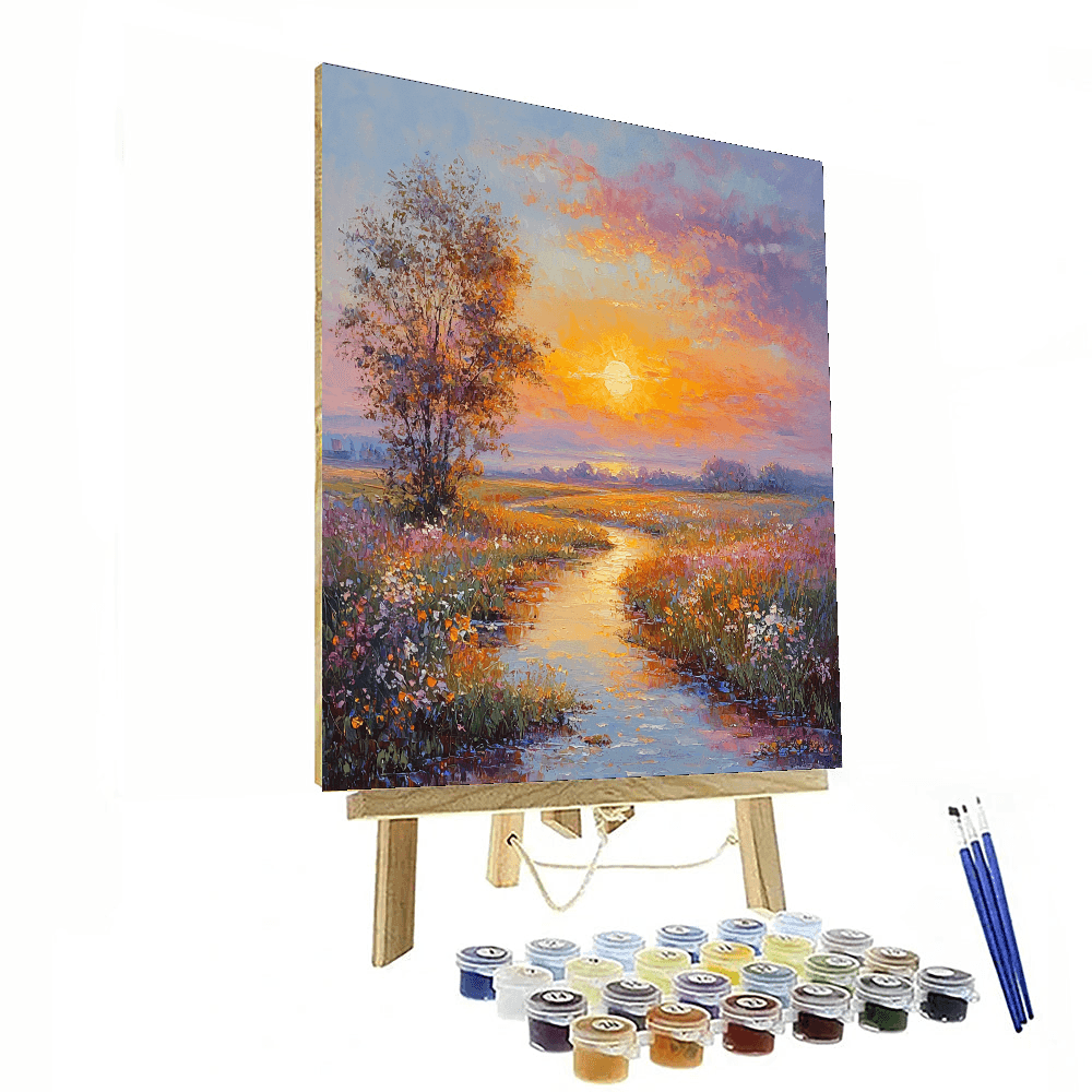 Turner Inspired Romantic Sunset Serenity - DIY Painting By Numbers Kit