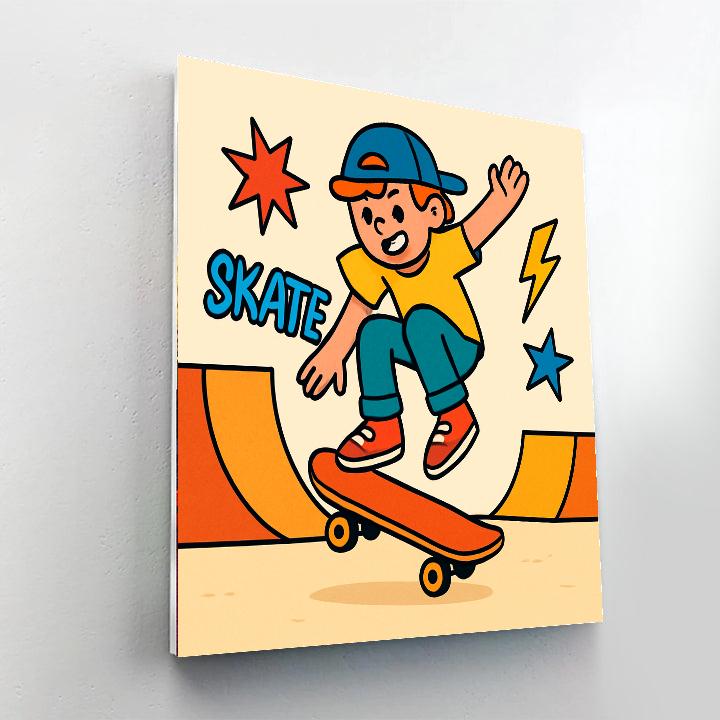 Cool Skateboarder Painting By Numbers Kit