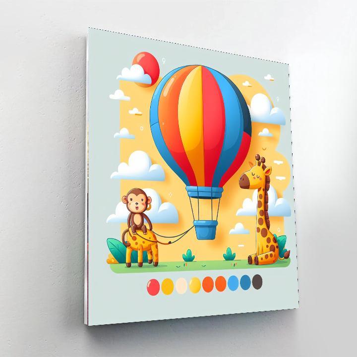Festive Balloon Safari DIY Paint By Numbers