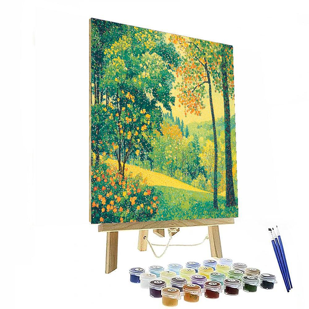 Georges Seurat Inspired Whimsical Nature Tapestry  Paint By Numbers Art