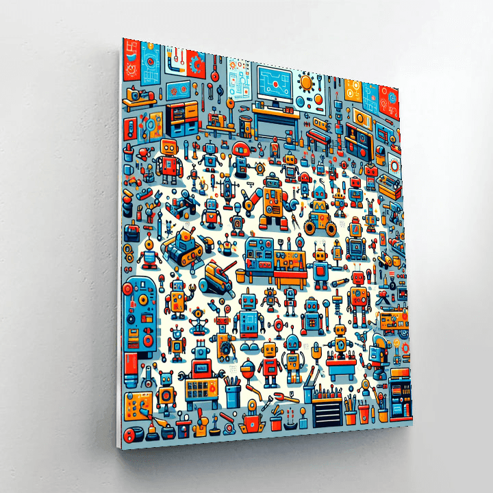 Robot Workshop Paint By Numbers Art