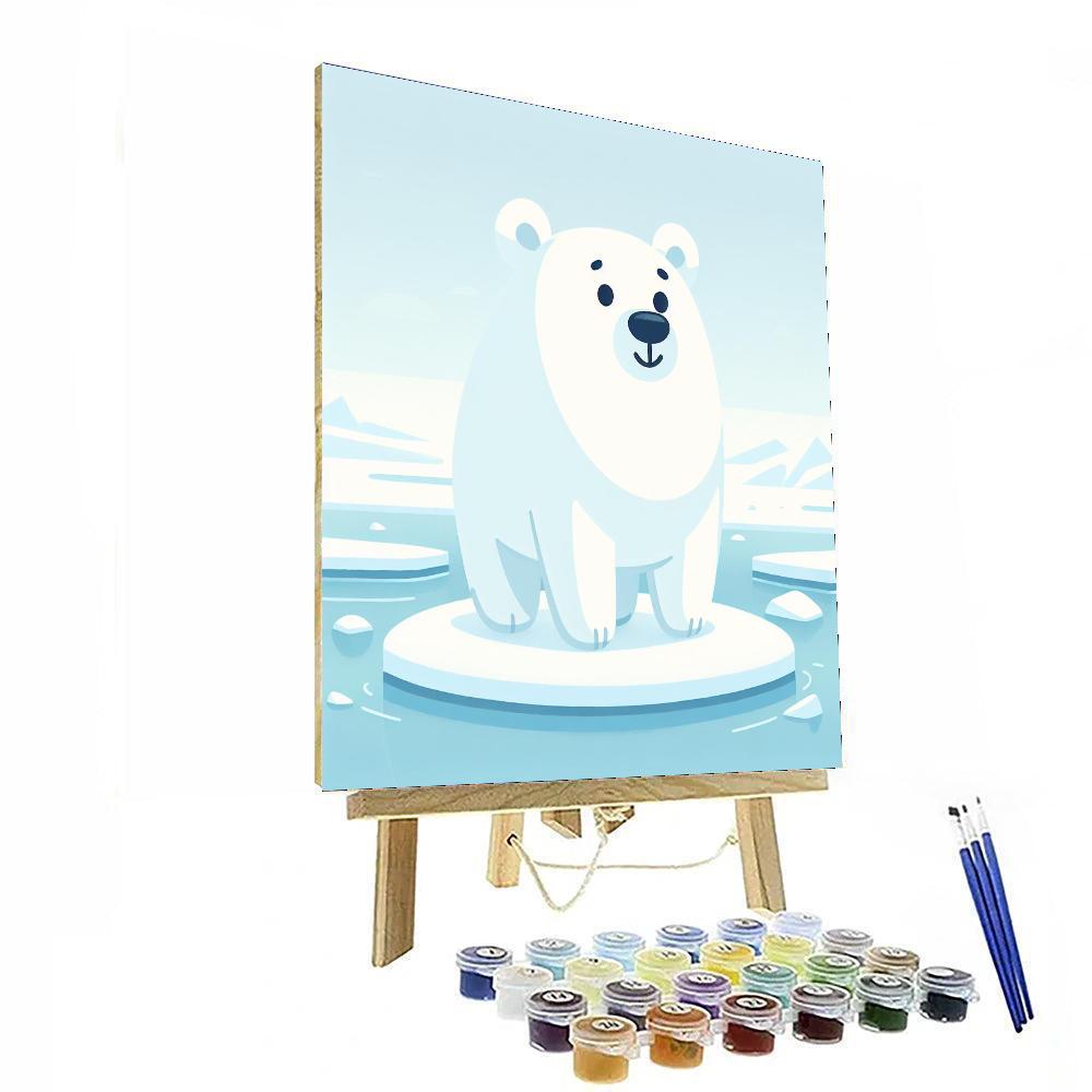 Cheerful Polar Bear Number Painting