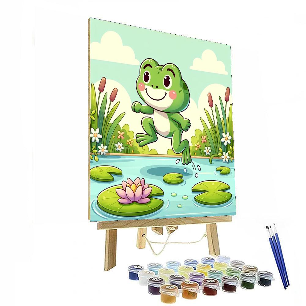 Frog's Lily Pad Hop DIY Paint By Numbers