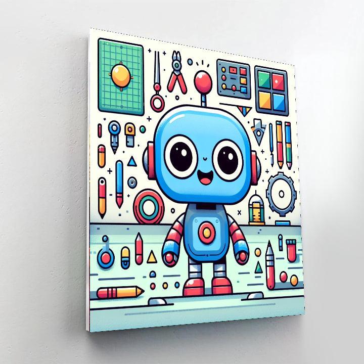 Energetic Robot Paint By Numbers Art