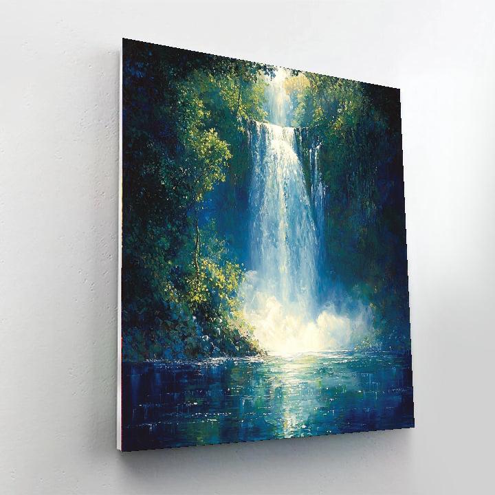Church Inspired Enchanting Waterfall  Paint By Numbers