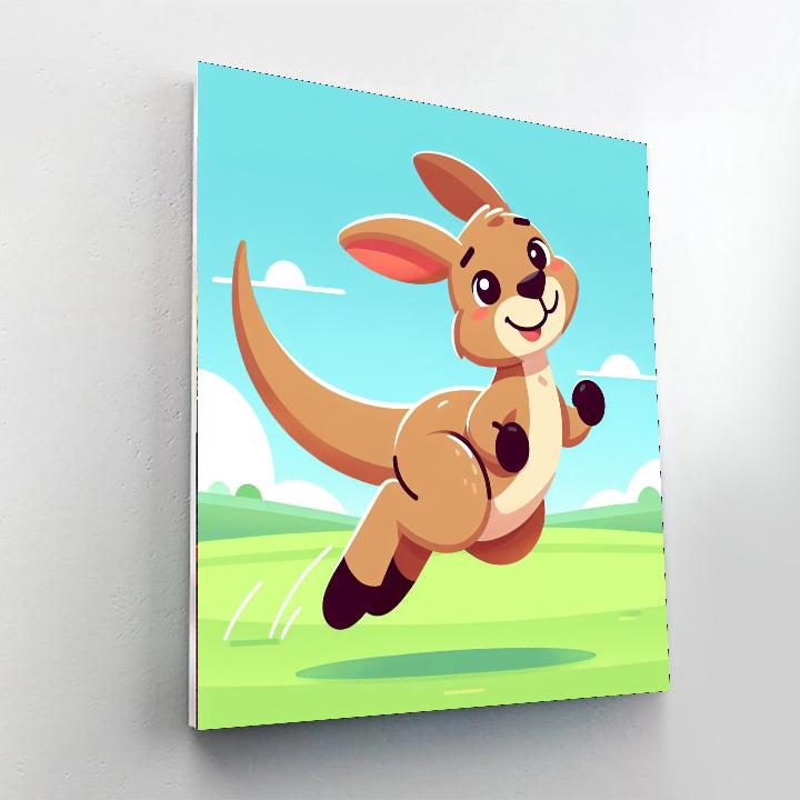 Comical Kangaroo Hop Paint By Numbers
