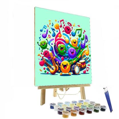 Dancing Music Notes DIY Paint By Numbers