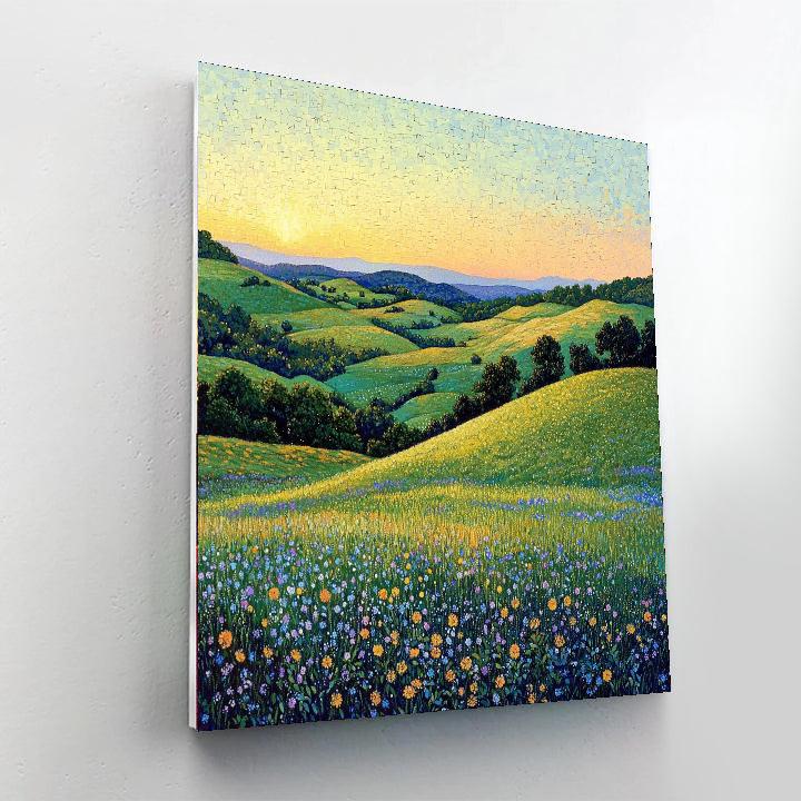 Georges Seurat Inspired Tranquil Meadow Mosaic  Numbered Painting Kits