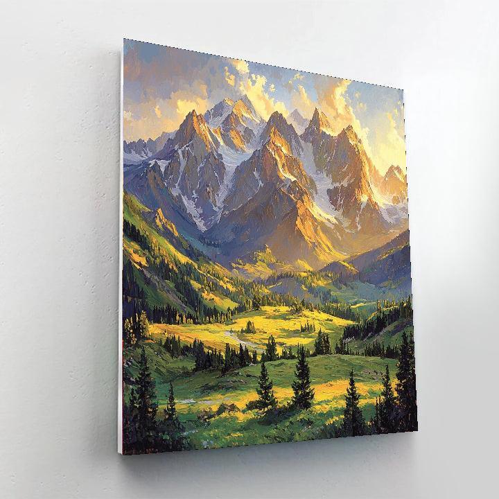 Albert Bierstadt Inspired Sublime Mountain Whisper  Paint By Color