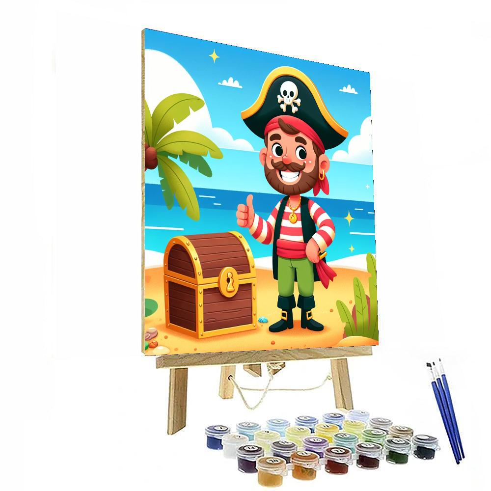 Happy Pirate's Treasure Paint By Numbers Art
