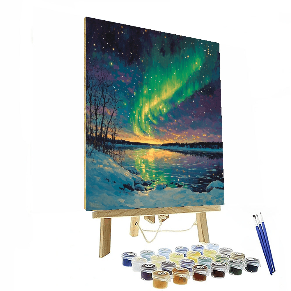 Frederic Edwin Church Inspired Aurora's Veil - DIY Painting By Numbers Kit
