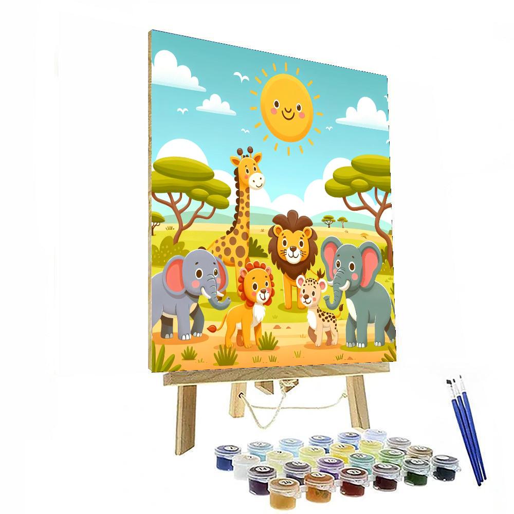 Roaming Safari Animals Painting Number Kit