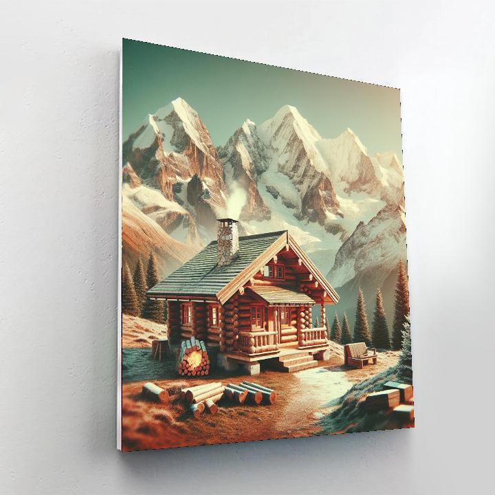Mountain Cabin Getaway Numbered Painting Kits