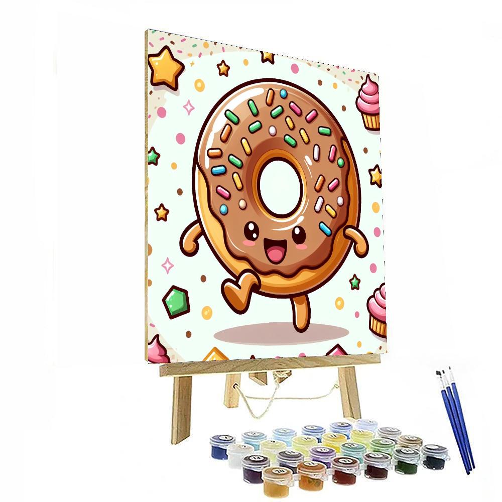 Dancing Doughnut Painting Number Kit