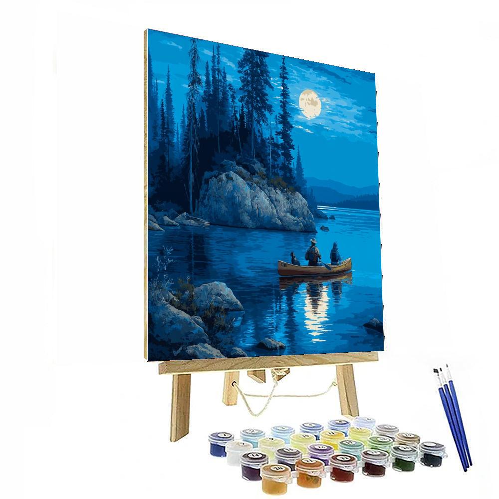 Moonlit Paddle Number Painting