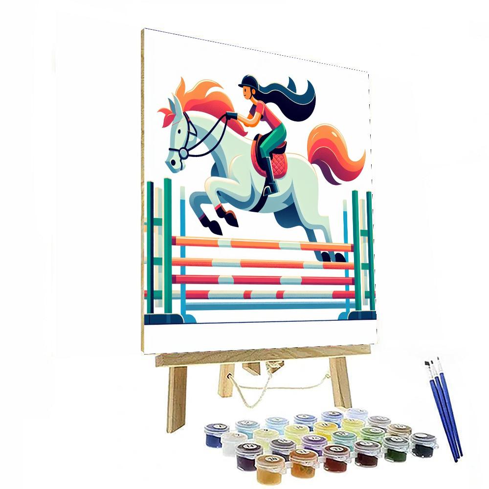 Energetic Equestrian Event Painting Number Kit