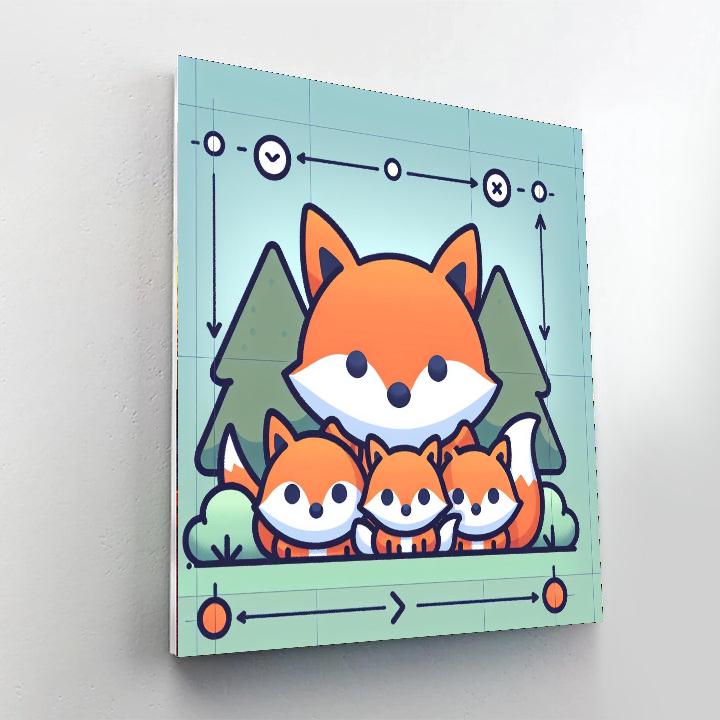 Cozy Fox Family Gathering Paint By Numbers