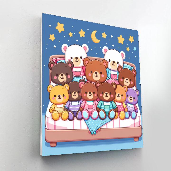 Cuddly Bears In Pajamas Paint By Numbers Kits