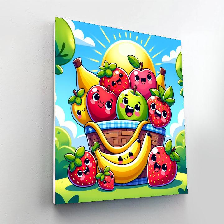 Joyful Summer Fruit Basket Numbered Painting Kits