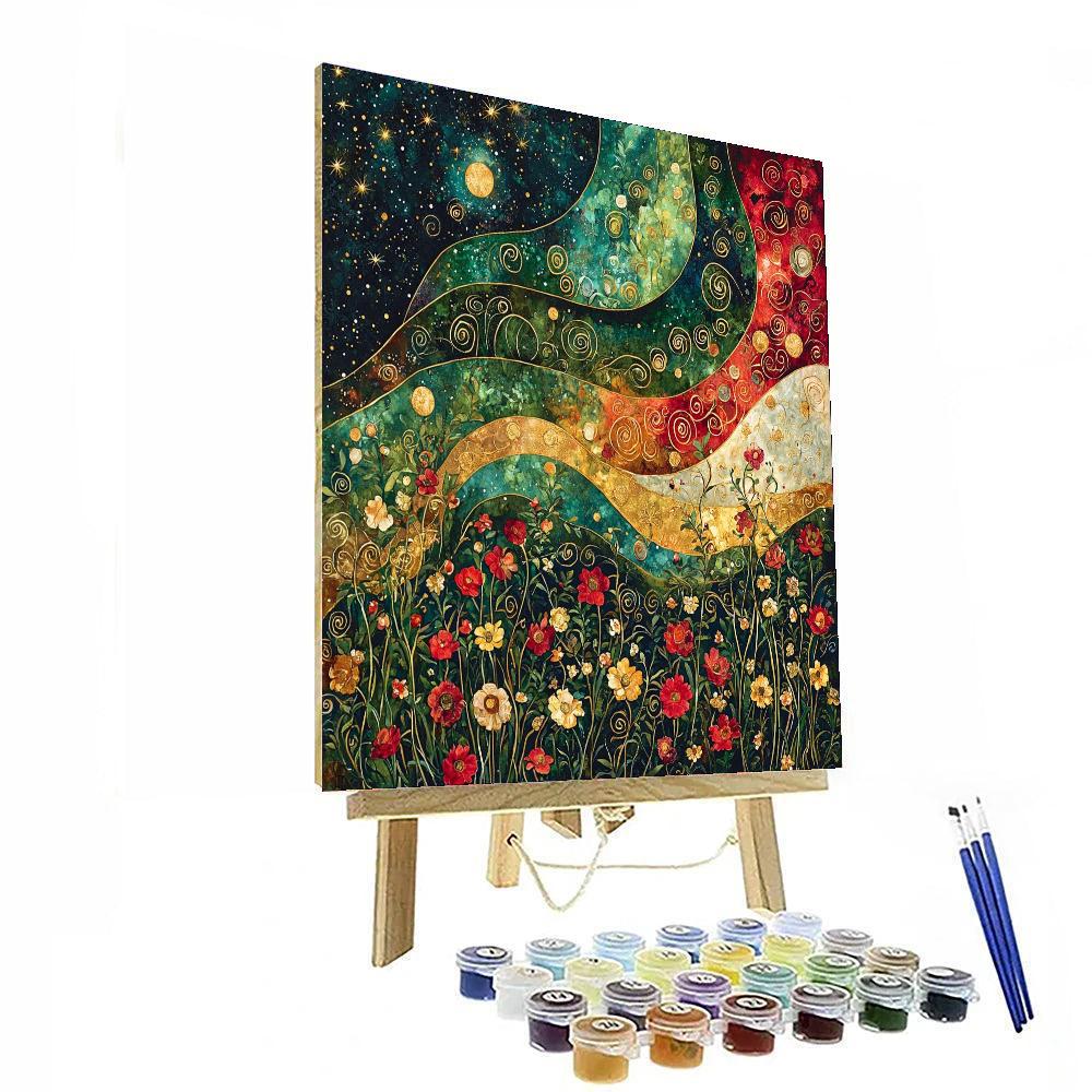 Gustav Klimt Inspired The Infinite Bloom  Paint By Numbers Art