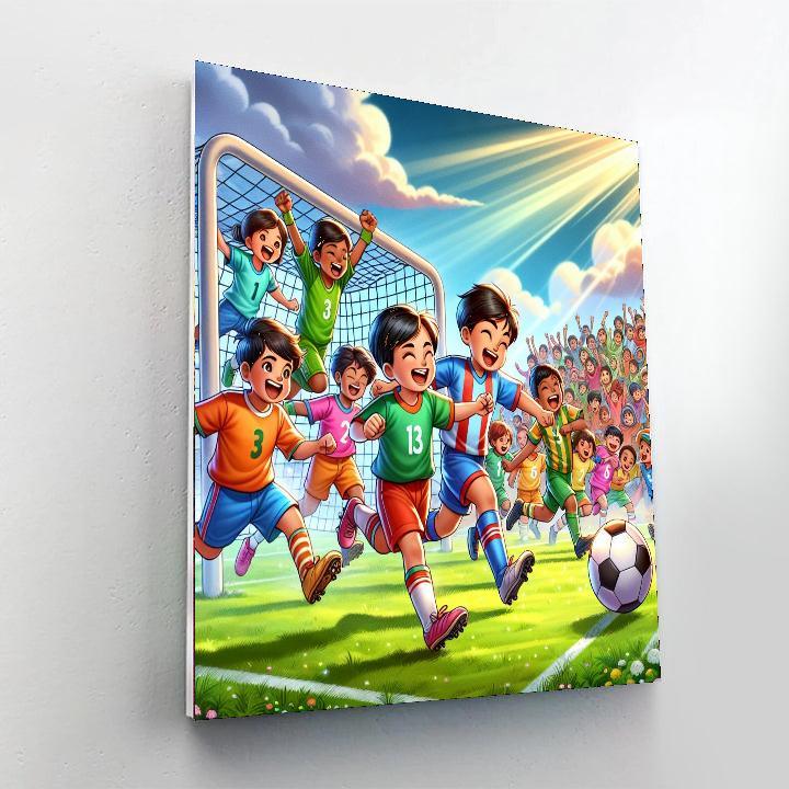 Joyful Soccer Match Paint By Numbers Kits