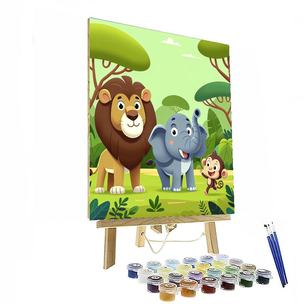 Majestic Jungle Scene Number Painting